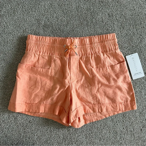 Athleta Pants - ATHLETA Cabo Linen 4” Short Cactus Peach Size 10